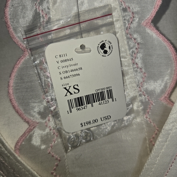 NEW FREE PEOPLE WHITE, PINK SUMMER TOP, SPAGHETTI STRAPS SIZE XS W TAGS - Picture 5 of 9